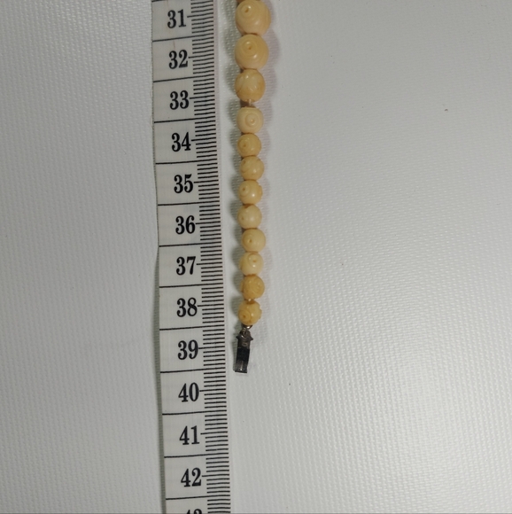 Vegetable Ivory Hand Carved Tagua Nut Beaded Necklace - Picture 6 of 6